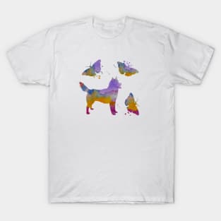 Husky Art, Colorful Butterfly T-Shirt